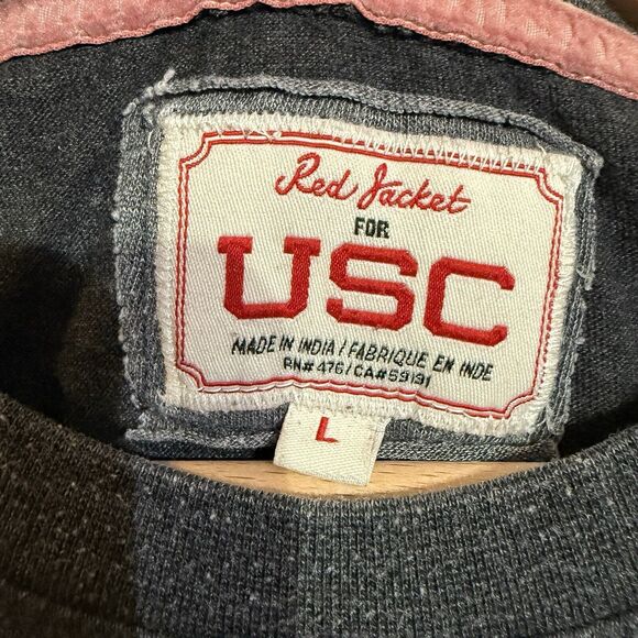Red Jacket for USC Trojans Long Sleeve T-Shirt‎ Gray Sz L Please Read - Picture 2 of 16
